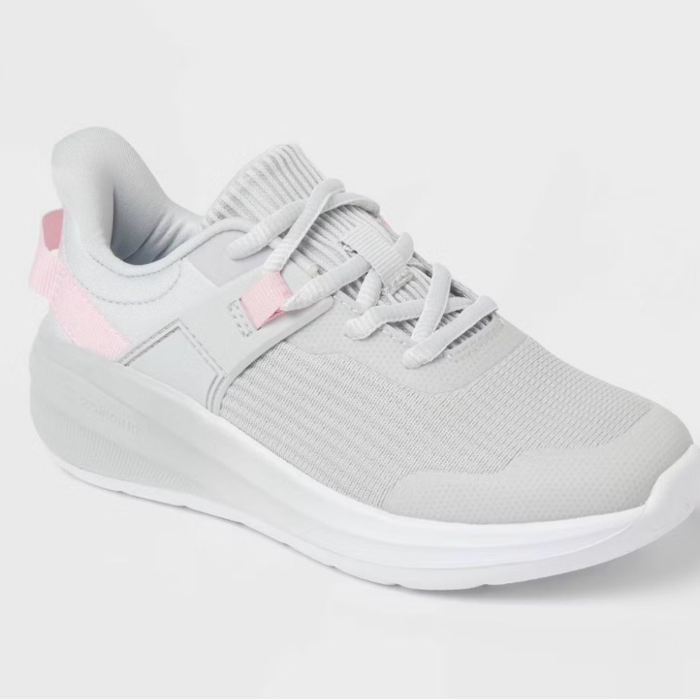 Kids' Ira Lace-Up Machine Washable Performance Sneakers - All In Motion™ Gray 6